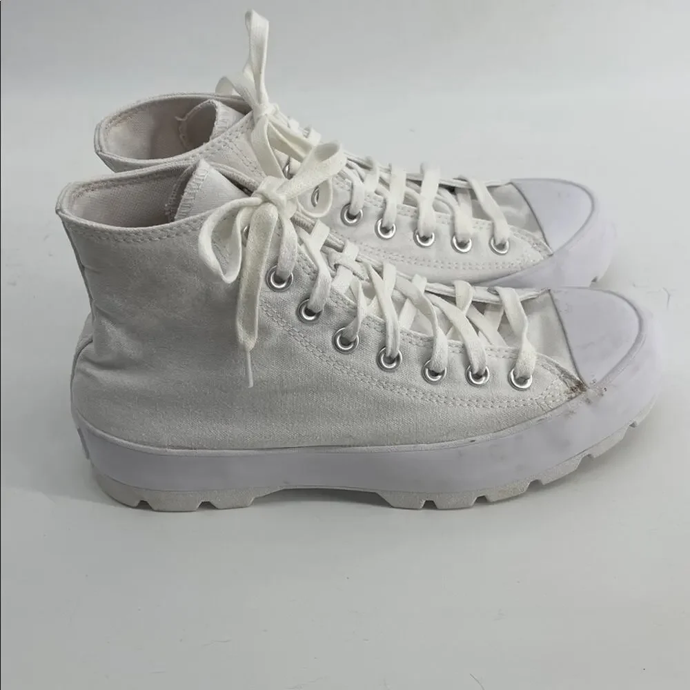 Converse Chuck Taylor All Star lugged hi top lace up sneaker shoes sz 10 - Picture 5 of 7